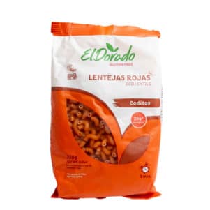 Coditos (Pasta) de Lentejas rojas